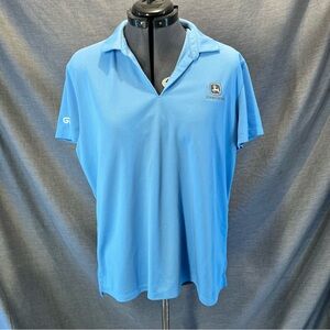 Nike John Deere Short Sleeve Golf Polo Women’s XL Sky Blue